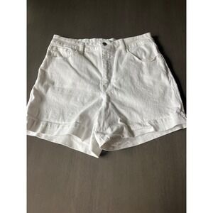 Rebecca Minkoff Women's White High Rise Denim Shorts Size 10 Retro Style Preppy